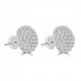 2.35 ct Half Ball Round Cut Diamond Earrings ( G Color SI-1 Clarity) In 14 kt White Gold